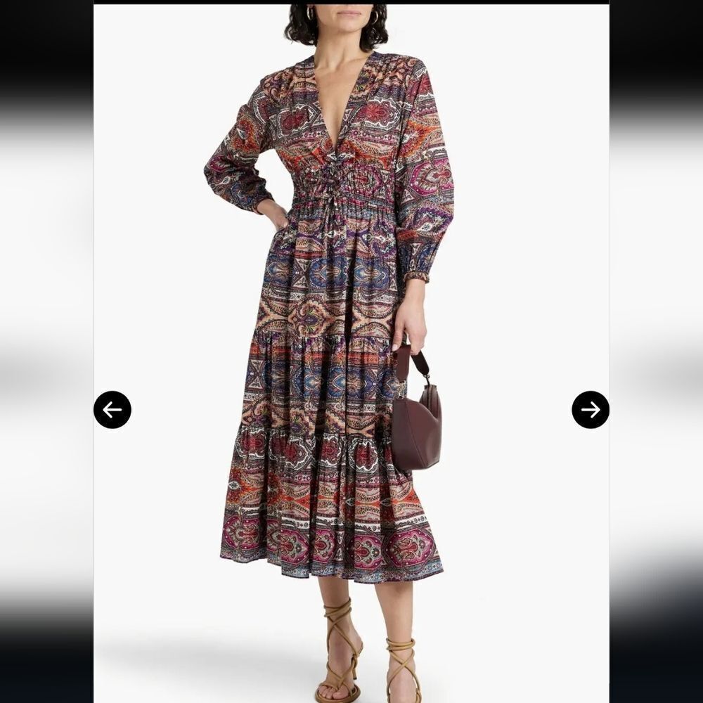 Derek Lam 10 Crosby Elsa Printed Cotton-Poplin Midi Dress - Picture 3 of 13